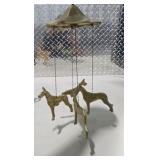 Great Dane Dog Decor Lot Ceramic Dog Figurines, Brass Hanging Mobile, Doberman Style Candle
