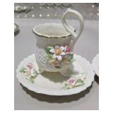 Mixed Floral China Lot - Cups, Saucers, Plates and Small Covered Dish