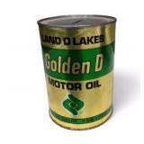 Vintage Land O Lakes Golden D Motor Oil Advertising Bank – 1 Quart Oil Can Style