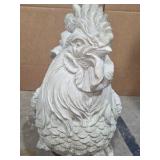 Large Cast Stone Rooster Statue Garden Decor Farmhouse Outdoor Chicken Sculpture small damage