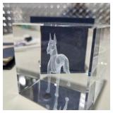 Vintage Great Dane Collectibles Lot Lucite Etched Dog Plaque in Case, Pin, Bow Tie, Photo Book