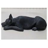 5 Piece Great Dane Lot -  Large Black Sandicast Great Dane, 3 Handmade Great Dane Figures, Standing Black Dog Figurine