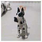 Great Dane Figurine Lot -  Harlequin Great Dane Living Stone 1987 Adult Figure + Mini Blue Witch Dog Figure