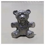 Silver Tone Mini Figurines 5 Pc Owl Bear Monkeys cow  Animal Lot