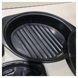 Speckled Enamel Roaster and Covered Pan Lot