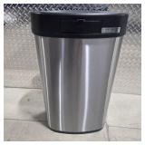 Mainstays stainless steel motion-sensor trash can with black automatic-style lid
