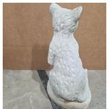 Concrete Sitting Cat Garden Statue Gray Cast Stone Outdoor Yard Porch Decor