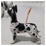 Great Dane Figurine Lot -  Harlequin Great Dane Living Stone 1987 Adult Figure + Mini Blue Witch Dog Figure