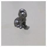 6 Pc Silver Tone Mini Animal Figurine Lot Squirrel, Turtle, Dog, Elephant, Bear, Mouse