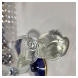 Art Glass & Crystal Decor Lot 2 Cobalt Blue Rim Martini Glasses, glass Owl and More