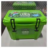 Summit Cabin Crusher Hard Cooler - Green Portable Ice Chest with Strap and Tray Included