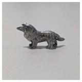 7 Pc Silver Tone Animal Figurine Lot Dogs Cats Pig Mini Metal Collectibles Set