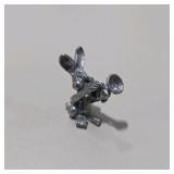 Vintage Style Silver Tone Mini Animal Figurines Lot 6 - Bear, Cat, Elephant, Deer, Horse, Bunny Rabbit