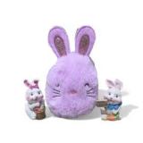 Easter Bunny Decor Lot - Plush Bunny Bag and 2 Figurines