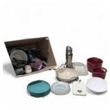 Mixed Kitchen and Home Decor Lot - Drink Mixer / Malt Maker, Bowls, Glass Dishes and More