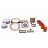 Mixed Dishware Lot - Decorative Plates, Bowls, Cups and Butter Dish