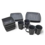 Gray Dishware Lot - Plates, Bowls and Mugs