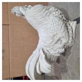 Large Cast Stone Rooster Statue Garden Decor Farmhouse Outdoor Chicken Sculpture small damage