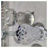 Art Glass & Crystal Decor Lot 2 Cobalt Blue Rim Martini Glasses, glass Owl and More