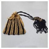 Vintage Dresser Vanity Accessories Lot Crystal Bottle, Beaded Bag, Carved Wood Boxes & More Decor