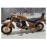 Vintage Handcrafted Wooden Motorcycle Model Desk Shelf Decor Black Seat Headlight