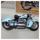 Indian Motorcycle Model Display Bike w/ Vincent Black Shadow Sign + 2 Mini Badges