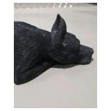 5 Piece Great Dane Lot -  Large Black Sandicast Great Dane, 3 Handmade Great Dane Figures, Standing Black Dog Figurine