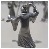 6 Pc Silver Tone Fantasy Miniature Lot Dragon Wizards Mage Sorcerer Tower