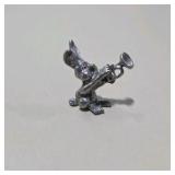 Vintage Style Silver Tone Mini Animal Figurines Lot 6 - Bear, Cat, Elephant, Deer, Horse, Bunny Rabbit