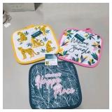 Mixed Home Decor Lot - Taper Candles, Tablecloth, Potholders and More