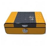 Yellow Cigar Humidor Box with Hygrometer