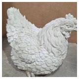 Large Heavy Concrete Hen Chicken Garden Statue Farmhouse Yard Decor Cast Stone Sculpture