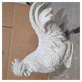 Large Cast Stone Rooster Statue Garden Decor Farmhouse Outdoor Chicken Sculpture small damage
