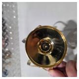 Vintage Gold Tone Swan Decor Lot Crystal Accent Candle Holders Basket Centerpiece