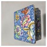 Hand Painted Chintz Box Made In England & Landscape Vase Decorative China Lot