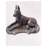 Great Dane Collector Lot - Large Standing Great Dane Statue, Small Standing Great Dane Figurine, Reclining Dog Figure, Wall Hook Decor