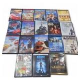 Lot of 18 DVD & Blu-ray Movies Cars Star Wars John Wayne League