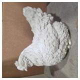 Large Heavy Concrete Hen Chicken Garden Statue Farmhouse Yard Decor Cast Stone Sculpture