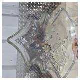 6 Clear Pedestal Glasses + Christmas Tree Candy Dish + 24% Lead Crystal Candle Holder Lot