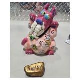 Vintage Lefton Blue Jay, Disney Eeyore Ornament, Sassy Rock, Cat Figurine Decor Lot