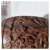 Decor Lot - Howard Miller Weather Station, Nautical Wood Clock, Globe Bookends, Carved Wood Jar