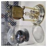 Lot Vintage Style Decor - Seth Thomas Candid Clock, Oil Lamp, DEMDACO Giving Heart