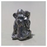 Silver Tone Mini Figurines 5 Pc Owl Bear Monkeys cow  Animal Lot