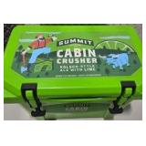 Summit Cabin Crusher Hard Cooler - Green Portable Ice Chest with Strap and Tray Included