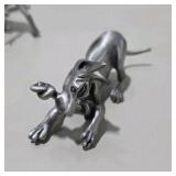 8 Piece Metal Pewter Dog Figurine Lot - Multiple Great Dane Sculptures Variety of Sizes