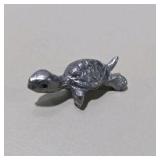 6 Pc Silver Tone Mini Animal Figurine Lot Squirrel, Turtle, Dog, Elephant, Bear, Mouse