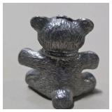 6 Pc Silver Tone Mini Animal Figurine Lot Dragon, Bear, Dog, Donkey, Buffalo, Koala