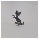 Vintage Style Silver Tone Mini Animal Figurines Lot 6 - Bear, Cat, Elephant, Deer, Horse, Bunny Rabbit