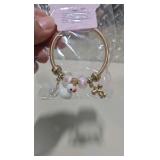 Mixed Costume Jewelry and Keychain Lot - Hearts, Peace Sign, Earrings and Unicorn Ring