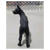 5 Piece Great Dane Lot -  Large Black Sandicast Great Dane, 3 Handmade Great Dane Figures, Standing Black Dog Figurine